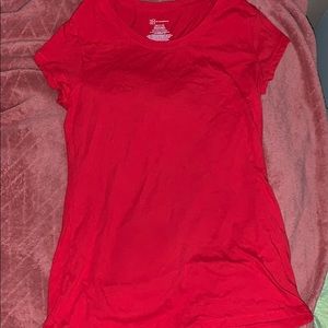 plain red short sleeve shirt